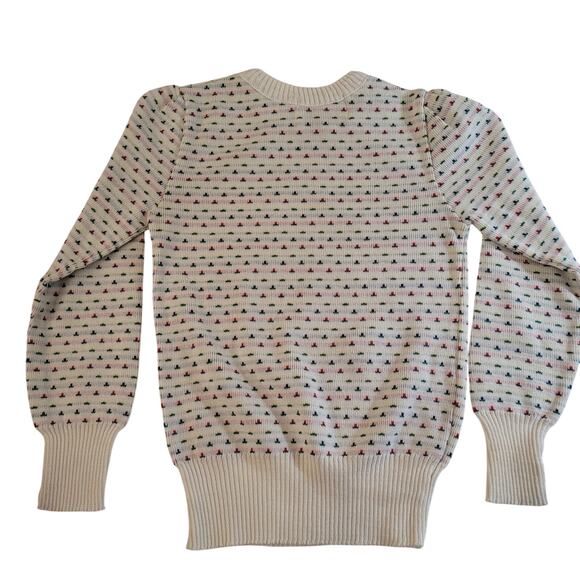 Vintage Eclipse Los Angeles White Confetti Flower Sweater Kids Sz 7 100% Acrylic - Picture 6 of 9